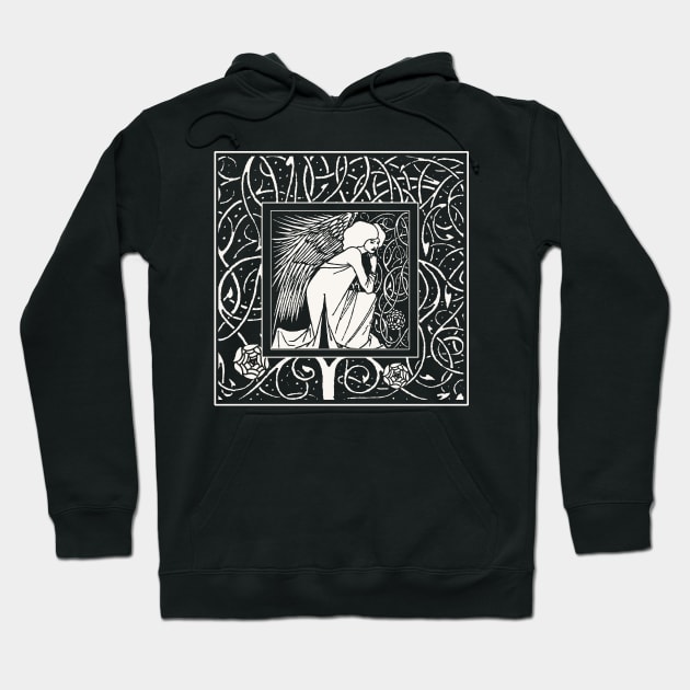 Beardsley Kneeling Angel Hoodie by DISmithArt